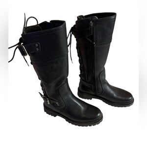 Harley-Davidson Women’s Black Leather Lace/Zipper Alexa Boots Size 6